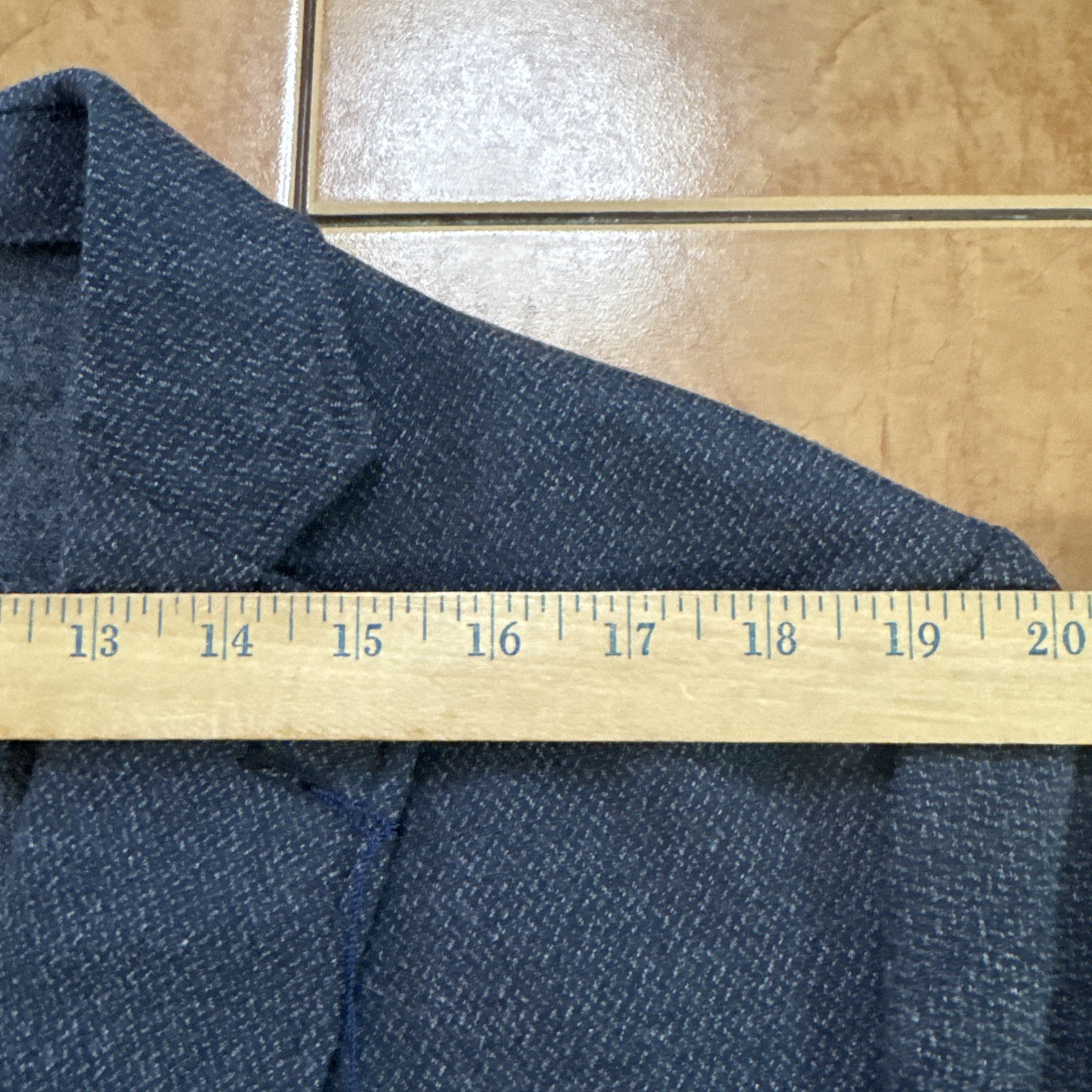 NEW Stafford Sport Coat Jacket Blazer Mens Size 46L Blue Flannel Texture NWT