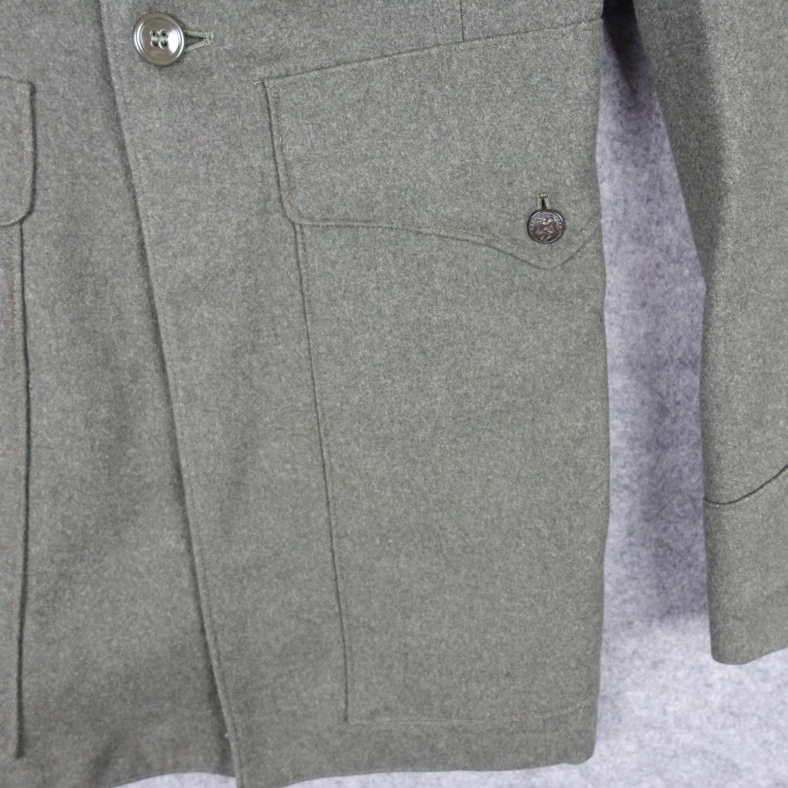 VINTAGE USMC Dress Coat Mens 40 Green Wool Service Uniform Jacket Corporal USA