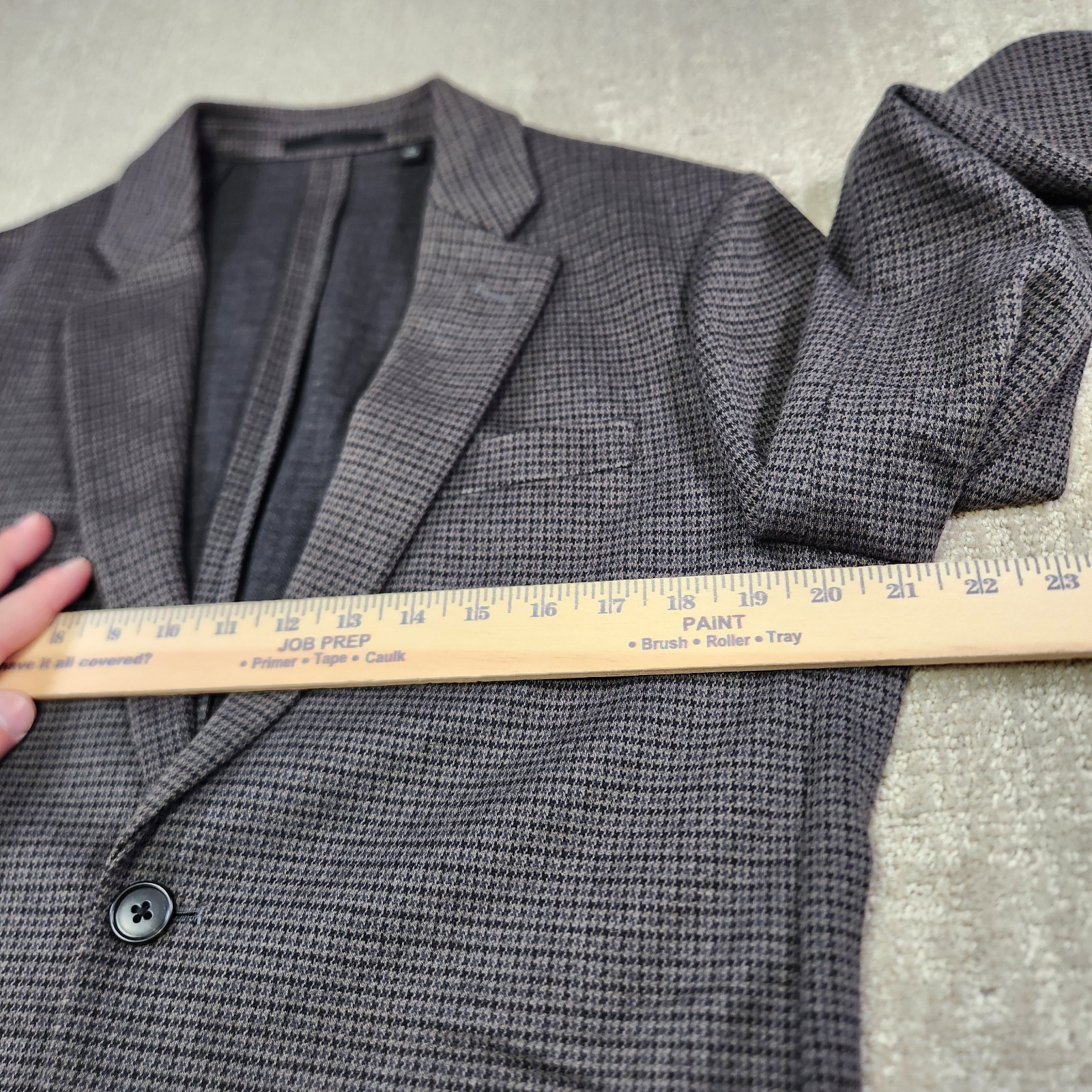 Uniqlo Camp Blazer Men Medium Houndstooth Unlined Lightweight Modern Slim Fit