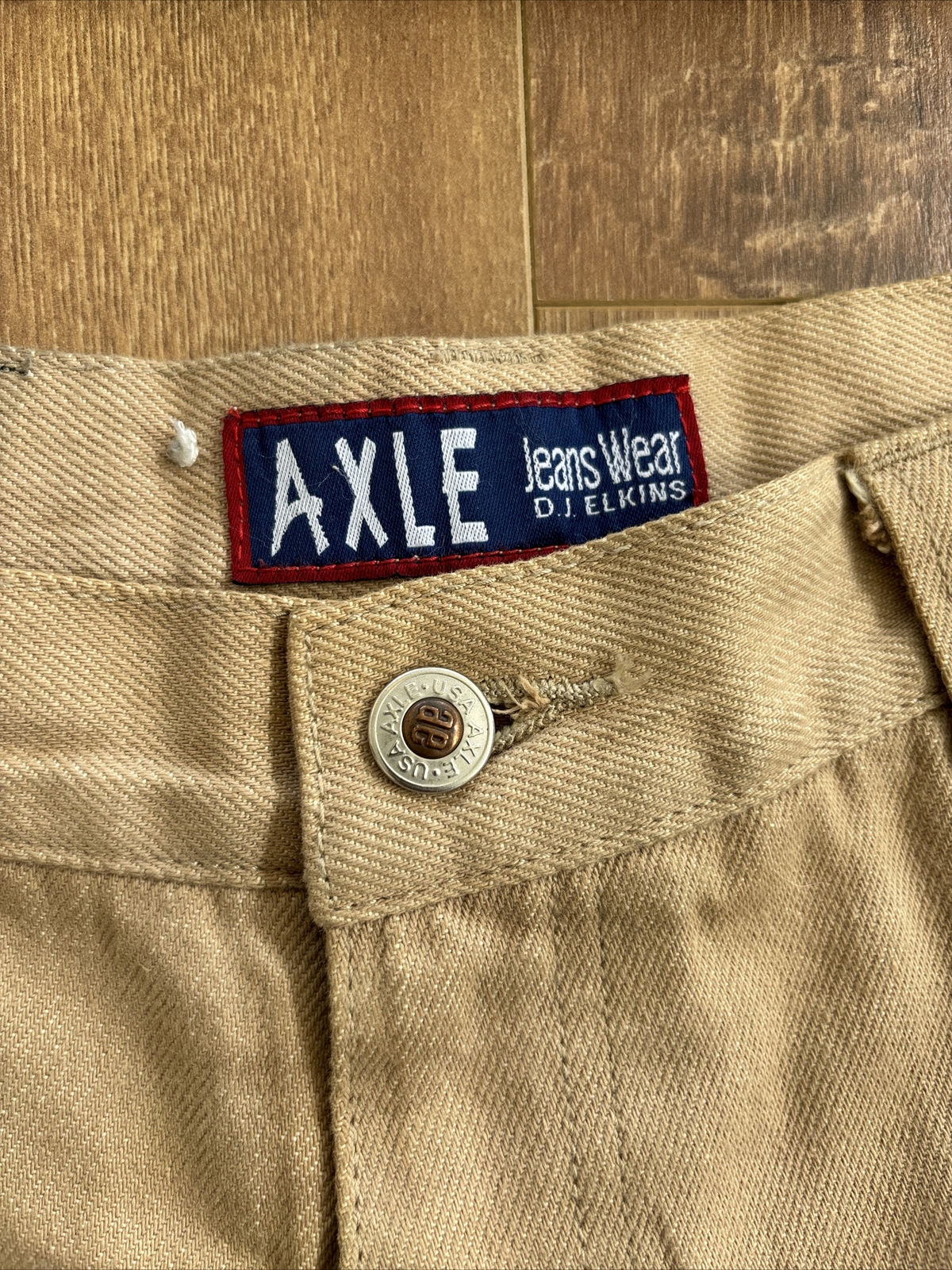 VTG AXLE Jeans Wear D.J. Elkins Brown Denim 2-Piece Jean Jacket Pants Set Mens