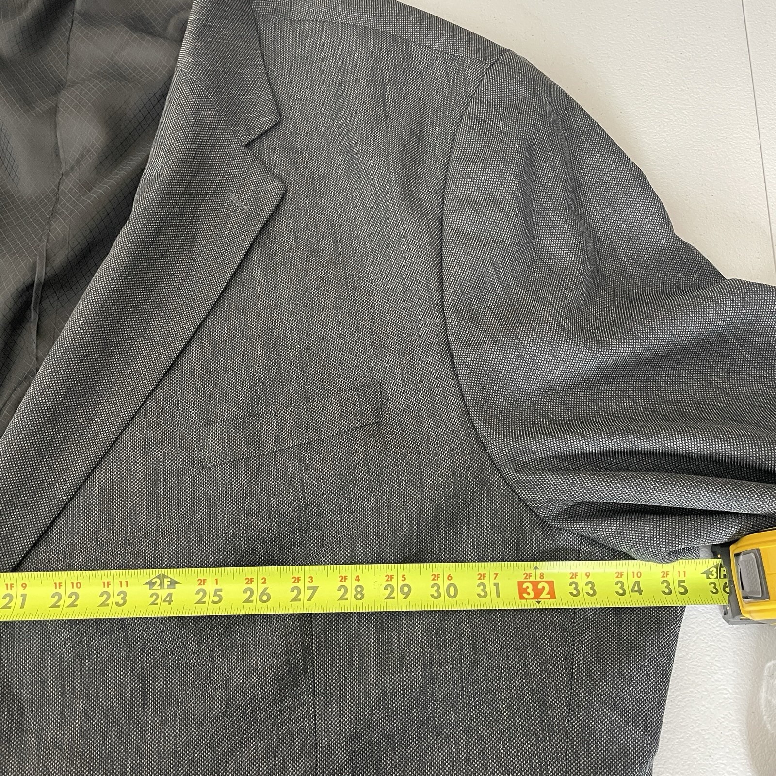 KS Signature Sport Coat Mens 66L Big Tall Gray Brown Green Polyester Two Buttons