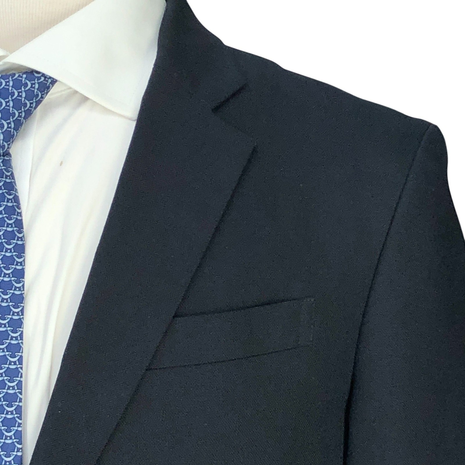 CHCM Sport Coat Mens 38S Navy Cotton Polyester Two Button Slim Single-Vented