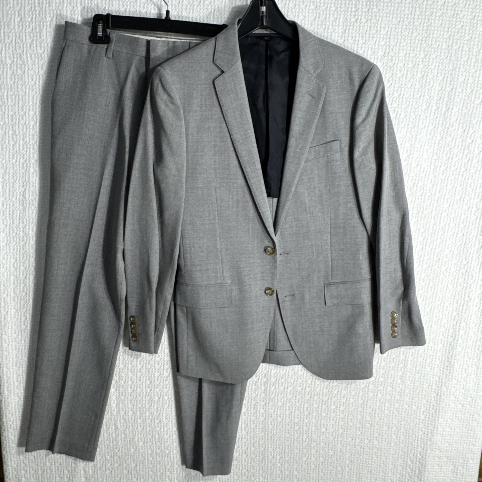 J Crew Ludlow 36S Slim Fit Gray Hopsack 2-Piece Suit 32×30 Tollegno 1900 Wool