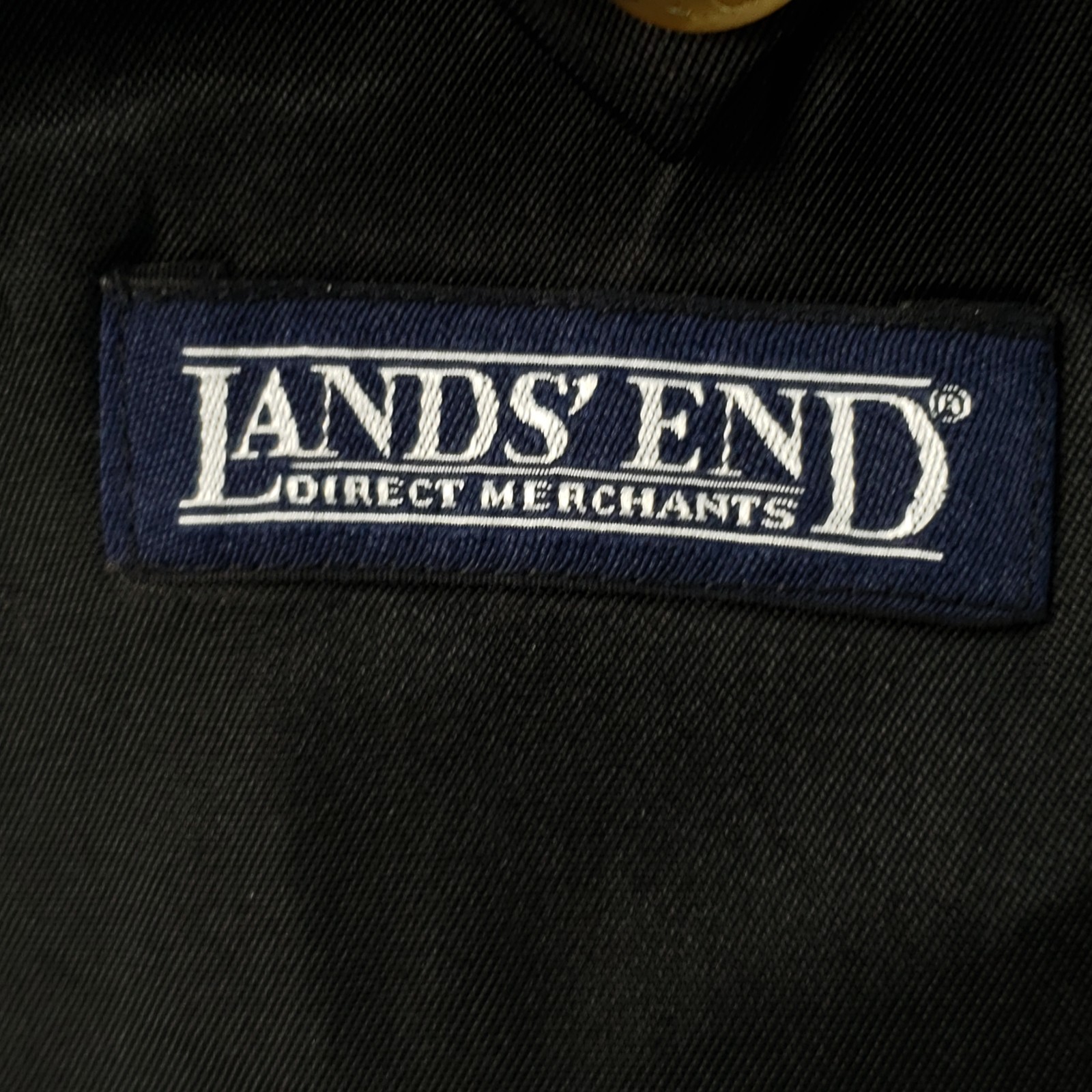 Lands’ End Tweed Blazer Men’s 41L Black Gray Lamsbwool & Wool Herringbone 2 Btn