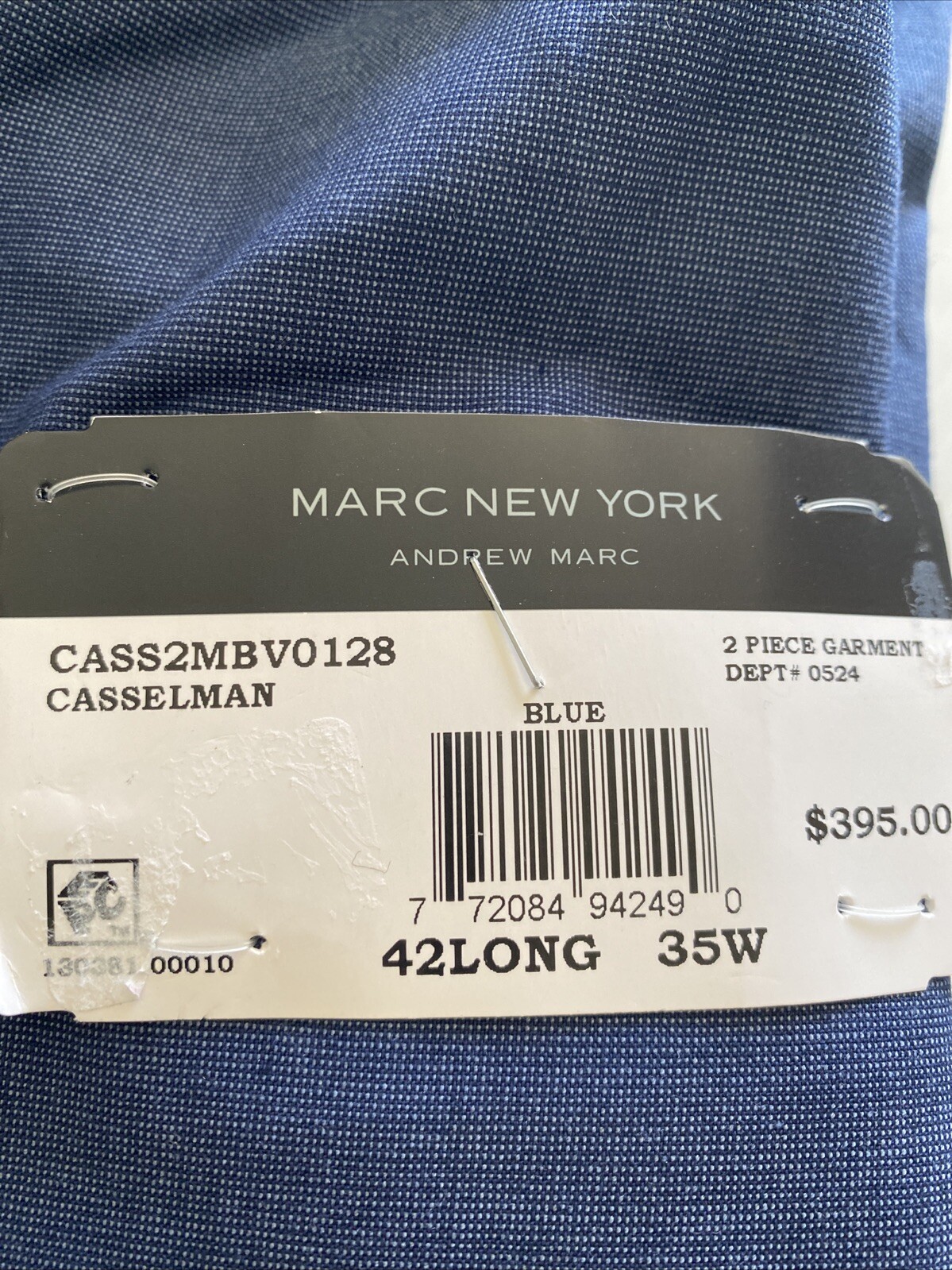 Marc New York Men Blue Stretch Separate Suit Jacket Blazer 42L Made Jordan $395
