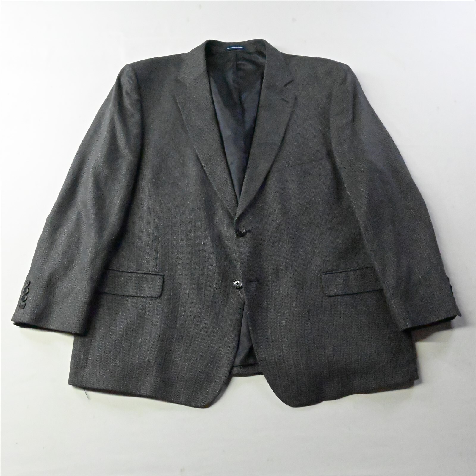 Stafford 50R Gray Herringbone Silk Camelhair Mens Blazer Sport Coat Suit Jacket