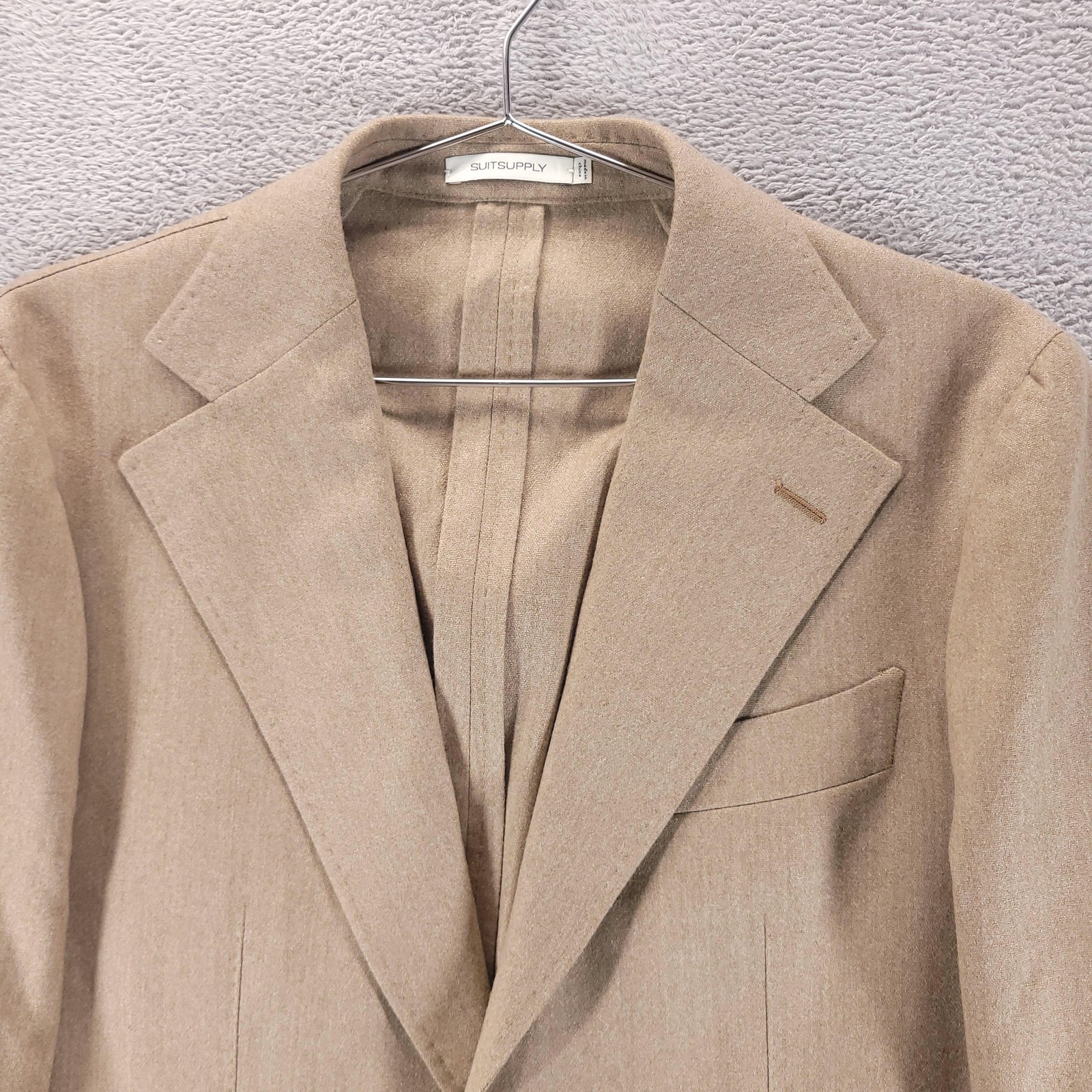 Suitsupply Blazer Mens 48 Beige Wool Cashmere Havana Slim Lanificio Rogna
