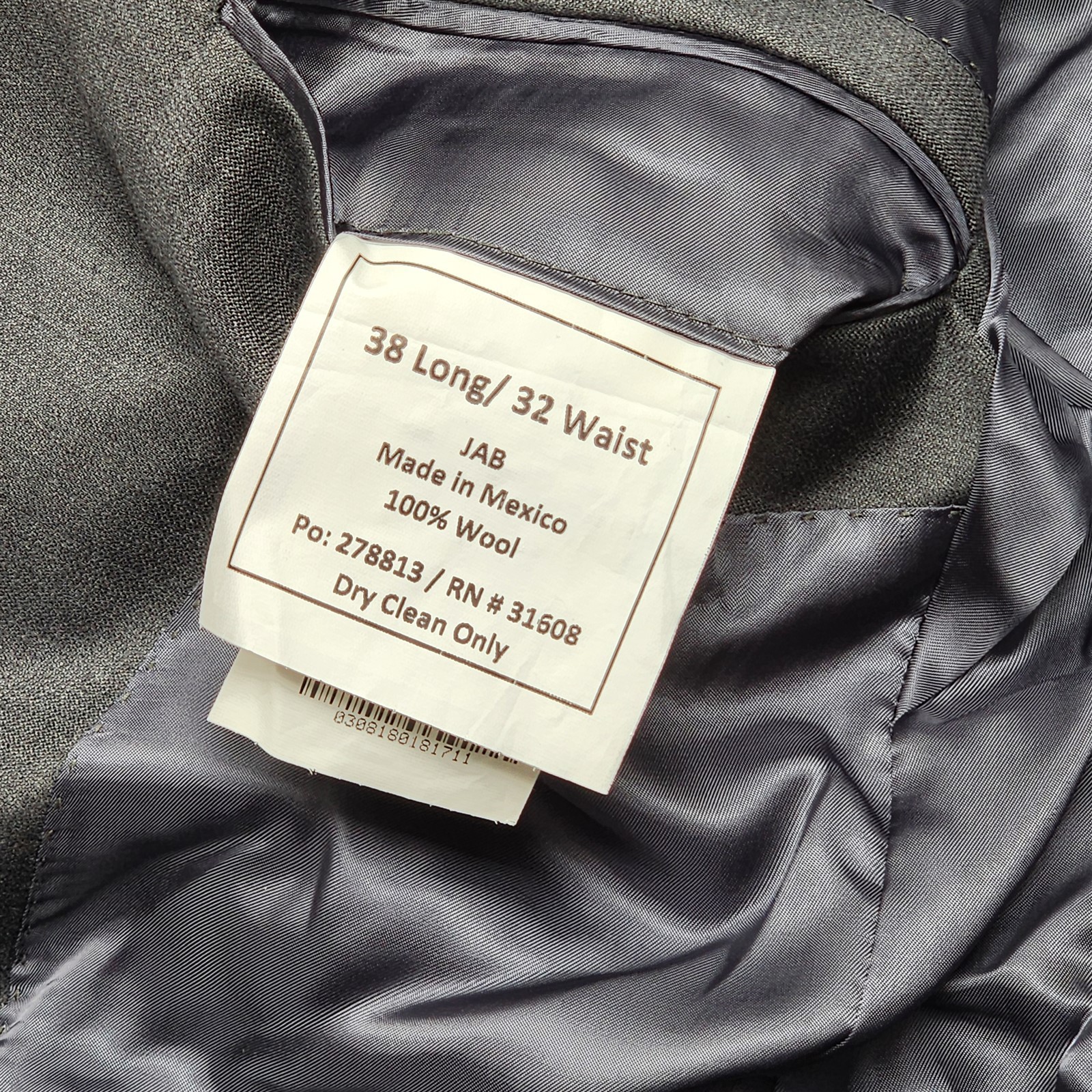 NEW Jos A Bank 38L 32×32 Gray 100% Wool Light Flannel Tailored CHELSEA Mens Suit