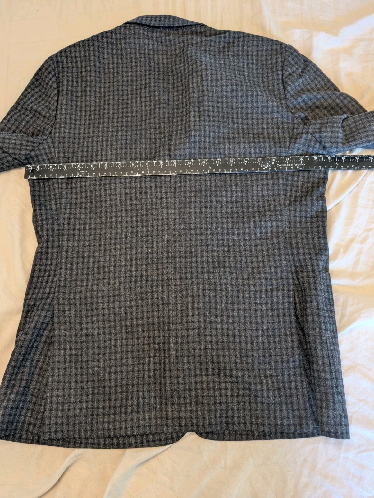 Brooks Brothers 1818 Blazer Men 42R Italy Wool Cashmere Blend Gray Check 5326