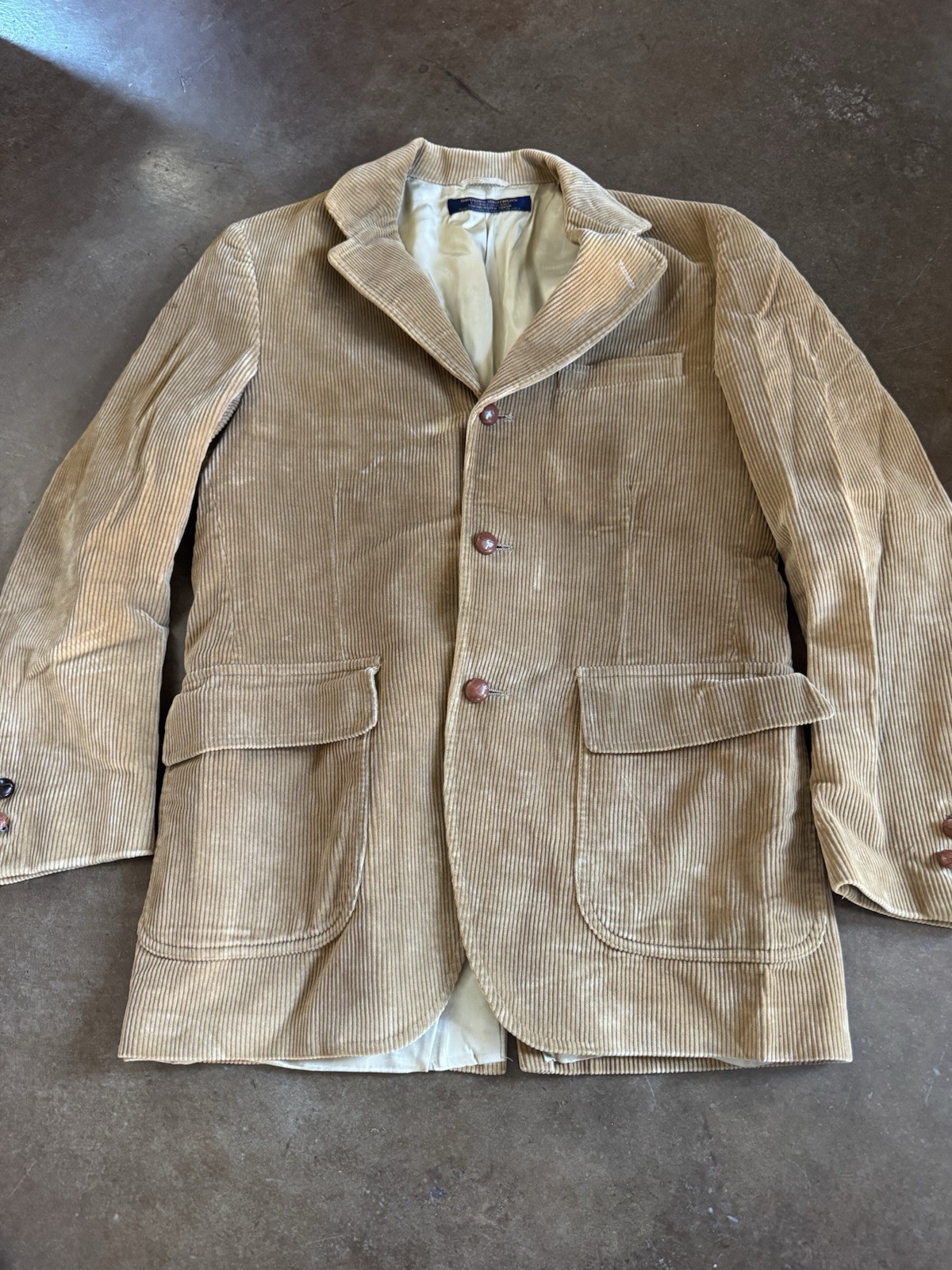 Brooks Brothers Makers Corduroy Blazer Jacket Men’s Brown Coat 19 inch chest