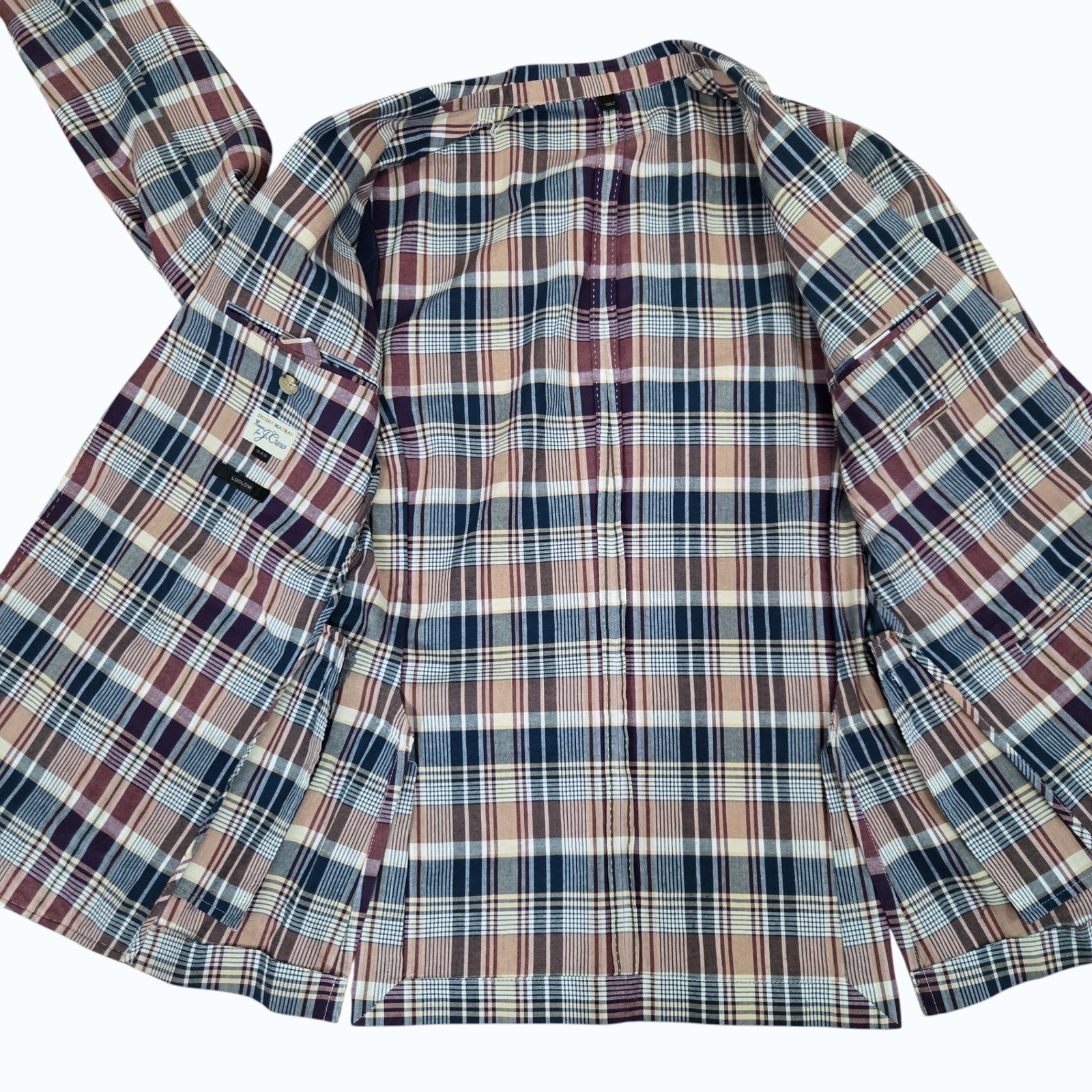 J.Crew Ludlow Blazer Mens Sz 34S Indian Madras Plaid Cotton Unstructured Jacket