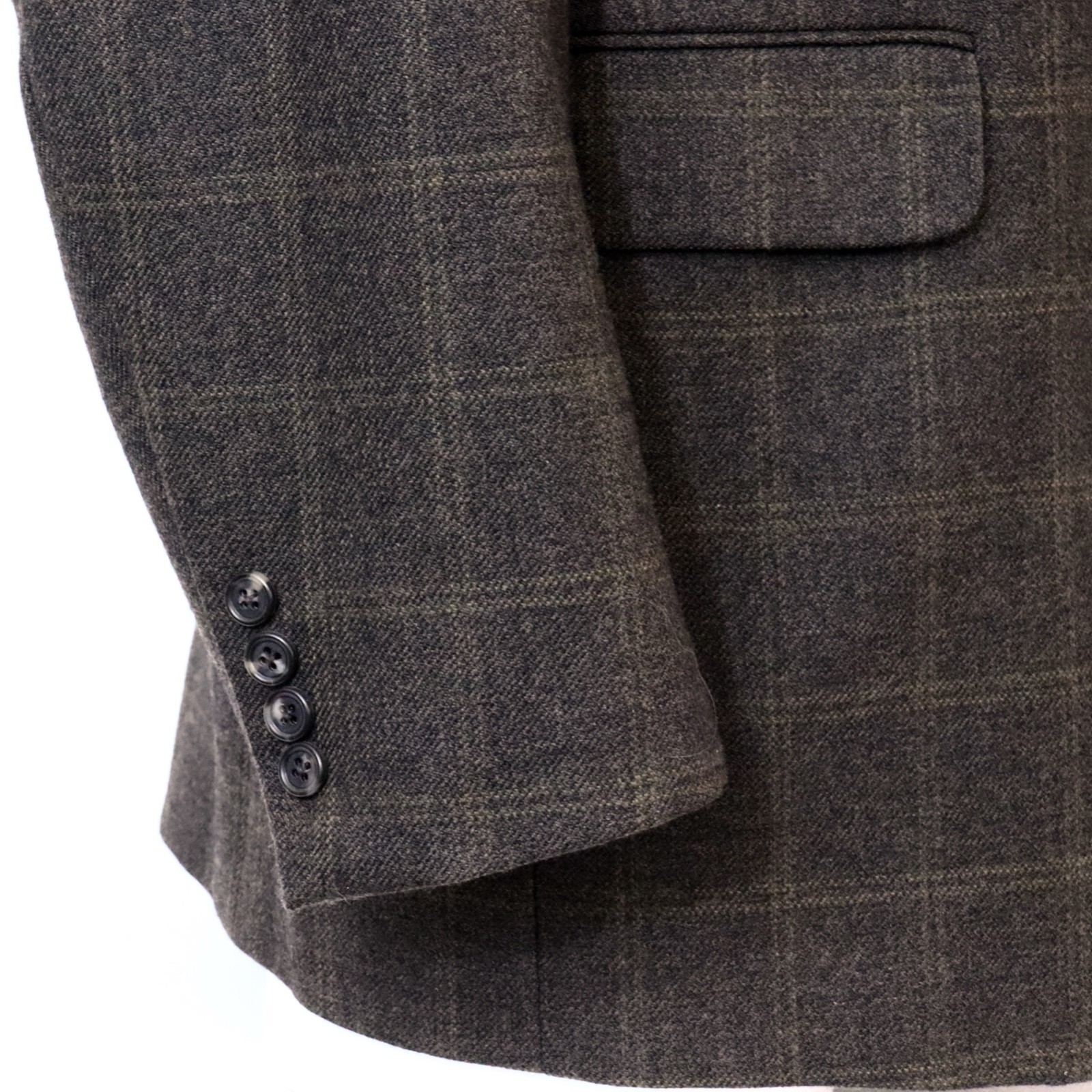 Jos A Bank Blazer Mens 44L Brown Plaid 2 Button Wool All Season Sport Coat