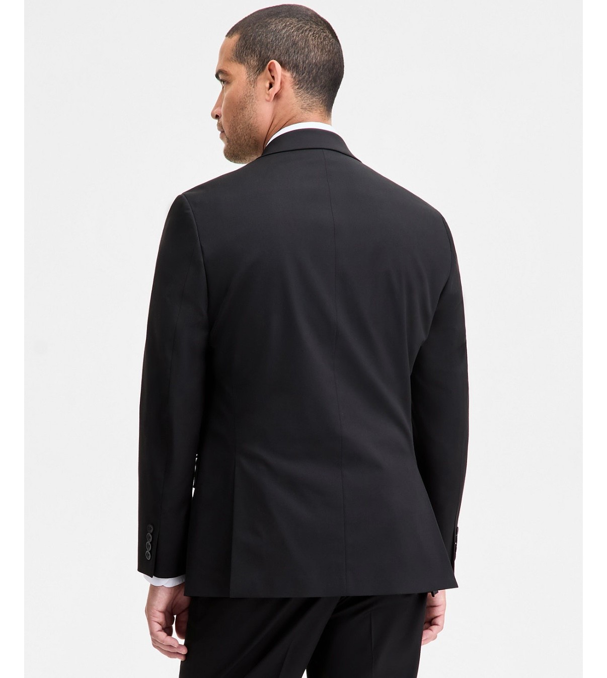 $395 NEW IZOD Mens 38S Solid Black Soft 2 Piece Suit With Dress Pants 32×30