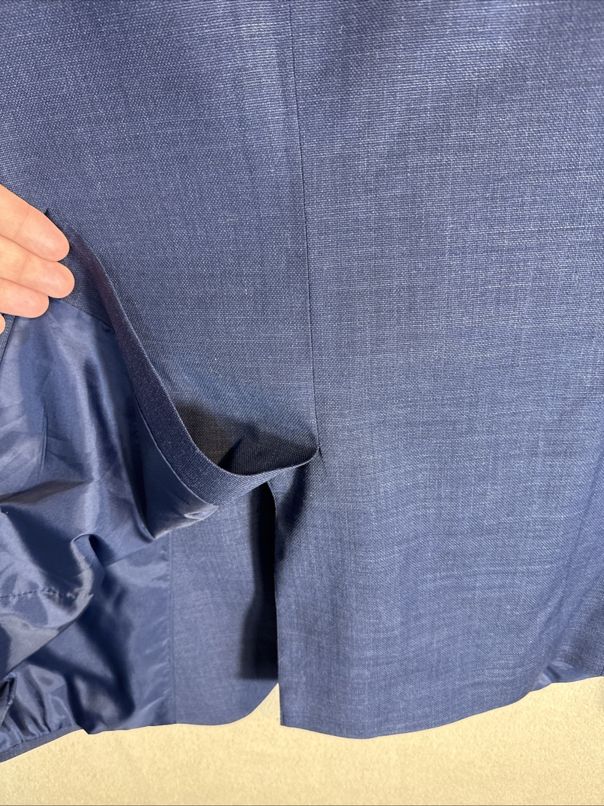 Stafford Men’s 50R Slim Fit Sport Coat COOLMAX ALL SEASONS Blue Hopsack Ecomade
