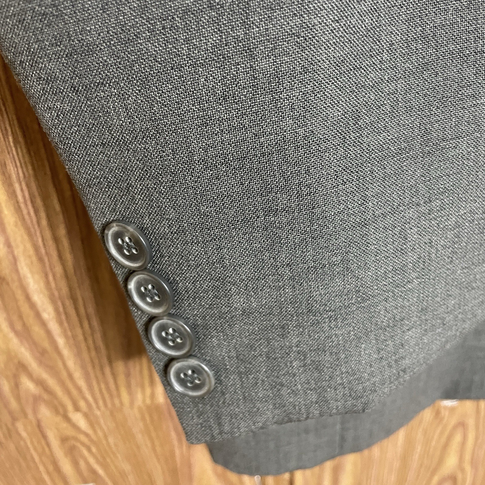 Farah Blazer Jacket Mens 40S Gray Solid Wool Polyester Two Buttons