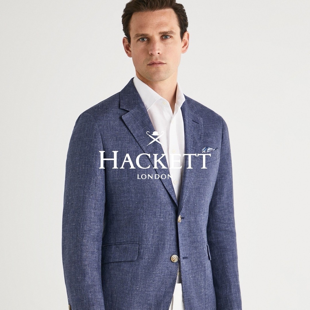 New HACKETT 100% Linen Delave Hopsack Blazer £500 Size 38R/48R M Textured Weave