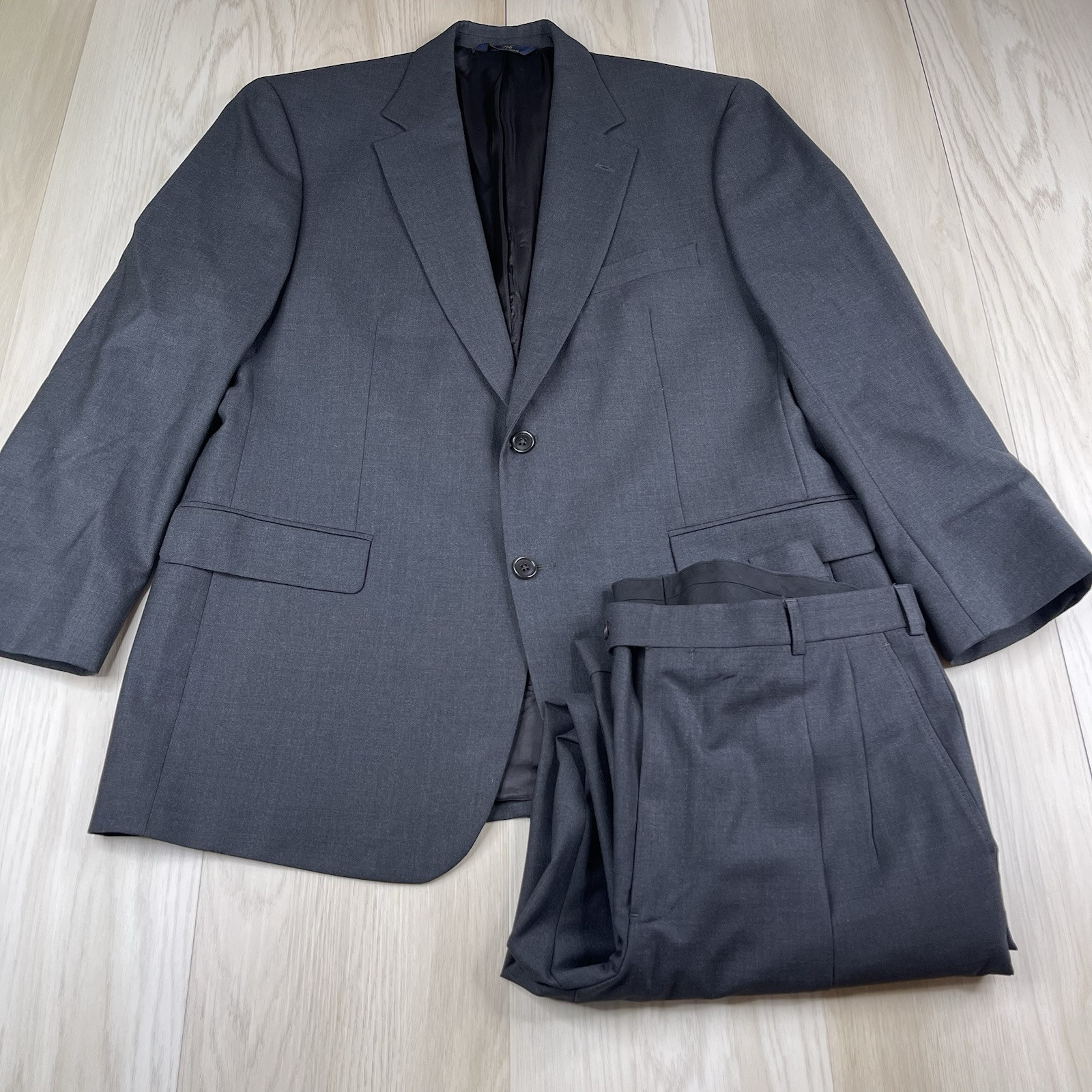 Brooks Brothers Mens Suit Gray Size 43R 346 Stretch Flex Blazer 2 Piece