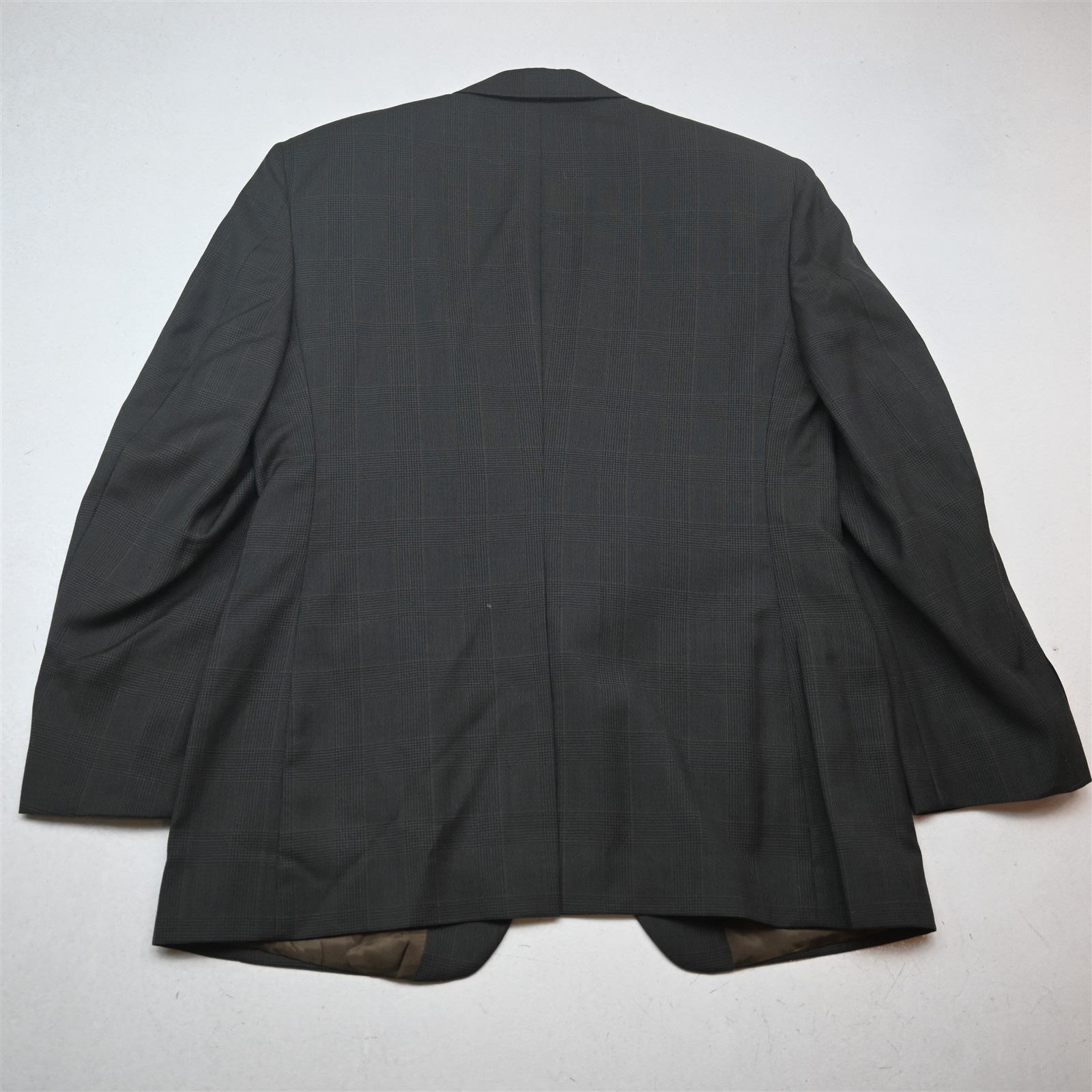 Vtg USA Made Bill Blass 38S 34×29 Green Glenn Check 100% Wool Mens Suit