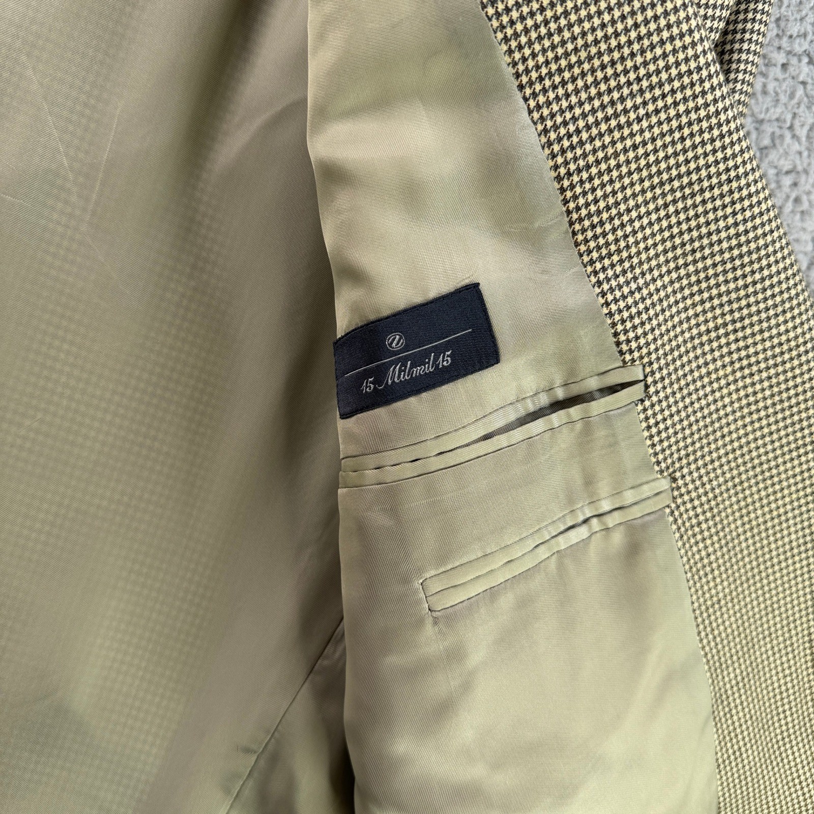 Ermenegildo Zegna Blazer Mens 44R Houndstooth 15 Milmil 15 Barneys Sport Coat