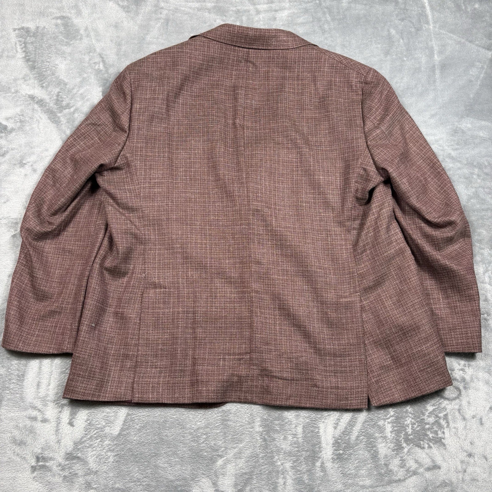 Joseph Abboud 50R Sport Coat Blazer Wool Silk Linen Burgundy Hamilton Soft