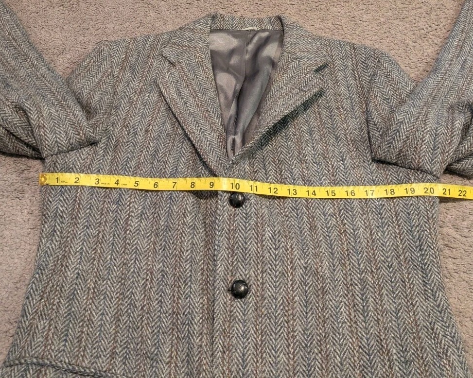 Vintage Harris Tweed 3 Button Hand Woven 100% Wool Blazer Men’s 41 L Long