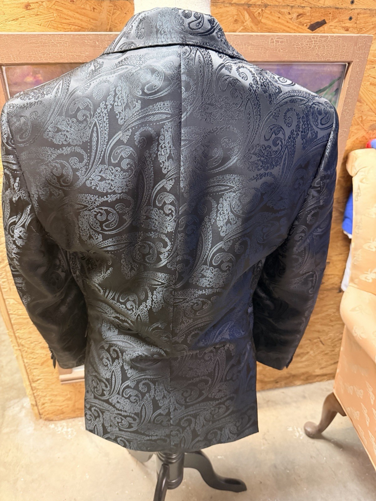 LANSKY BROS Elvis Wedding Paisley Tuxedo Jacket 34S Clothier Lined Replica
