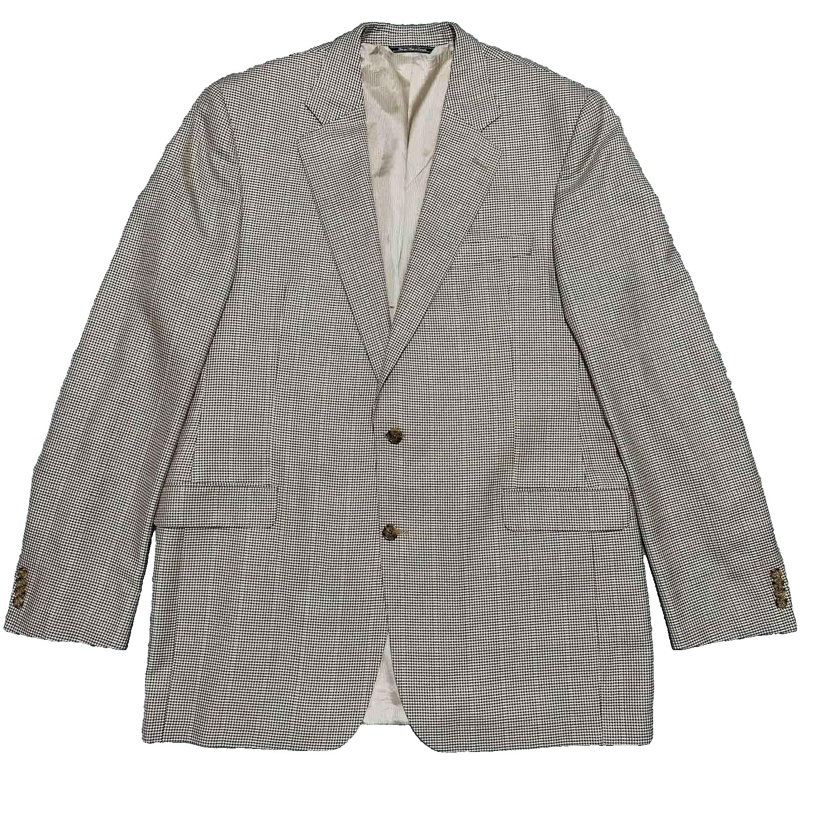 JACK VICTOR Sport Coat Mens 46 XL Beige Silk Wool Cashmere Kingwood Italy Canada