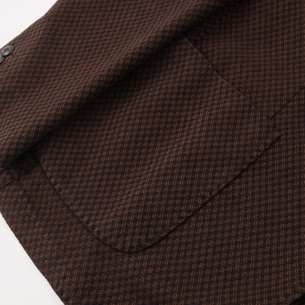 NWT $895 L.B.M. 1911 Brown Woven Pattern Cotton Sport Coat Slim 44 R (Eu 54)