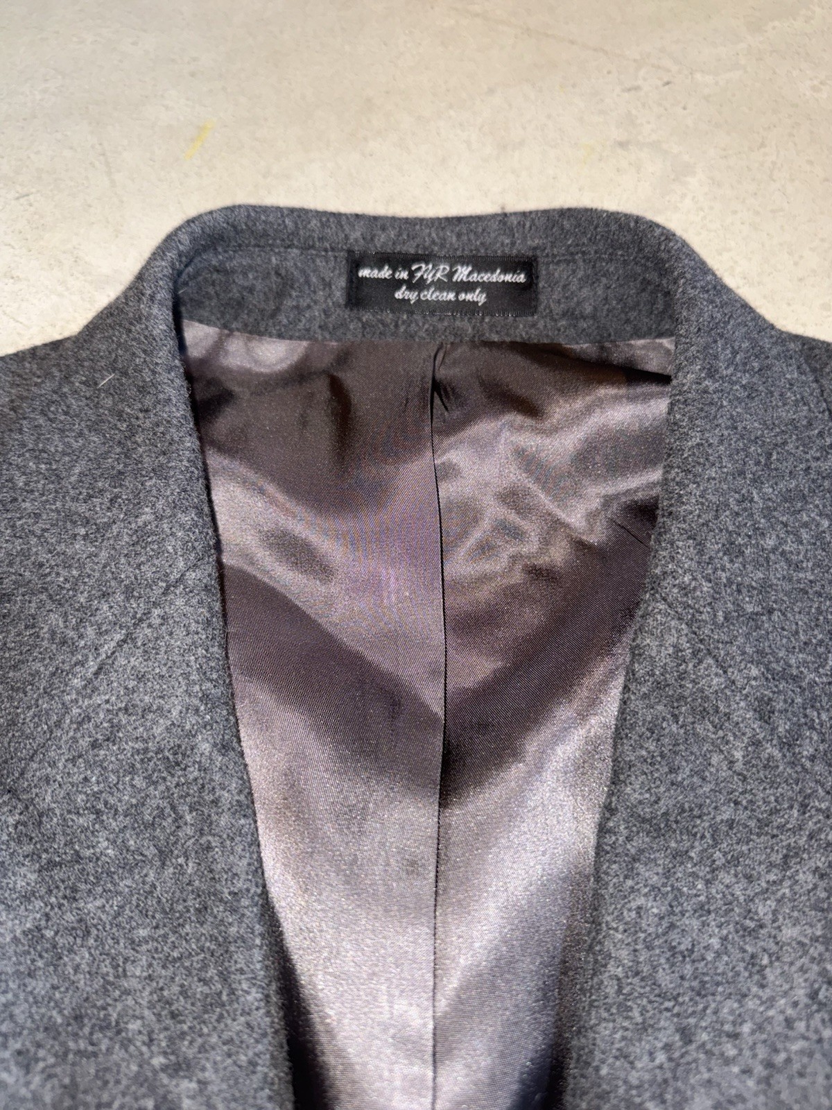 Vintage Gianfranco Ruffini Italian Cashmere Blazer Jacket Dark Grey