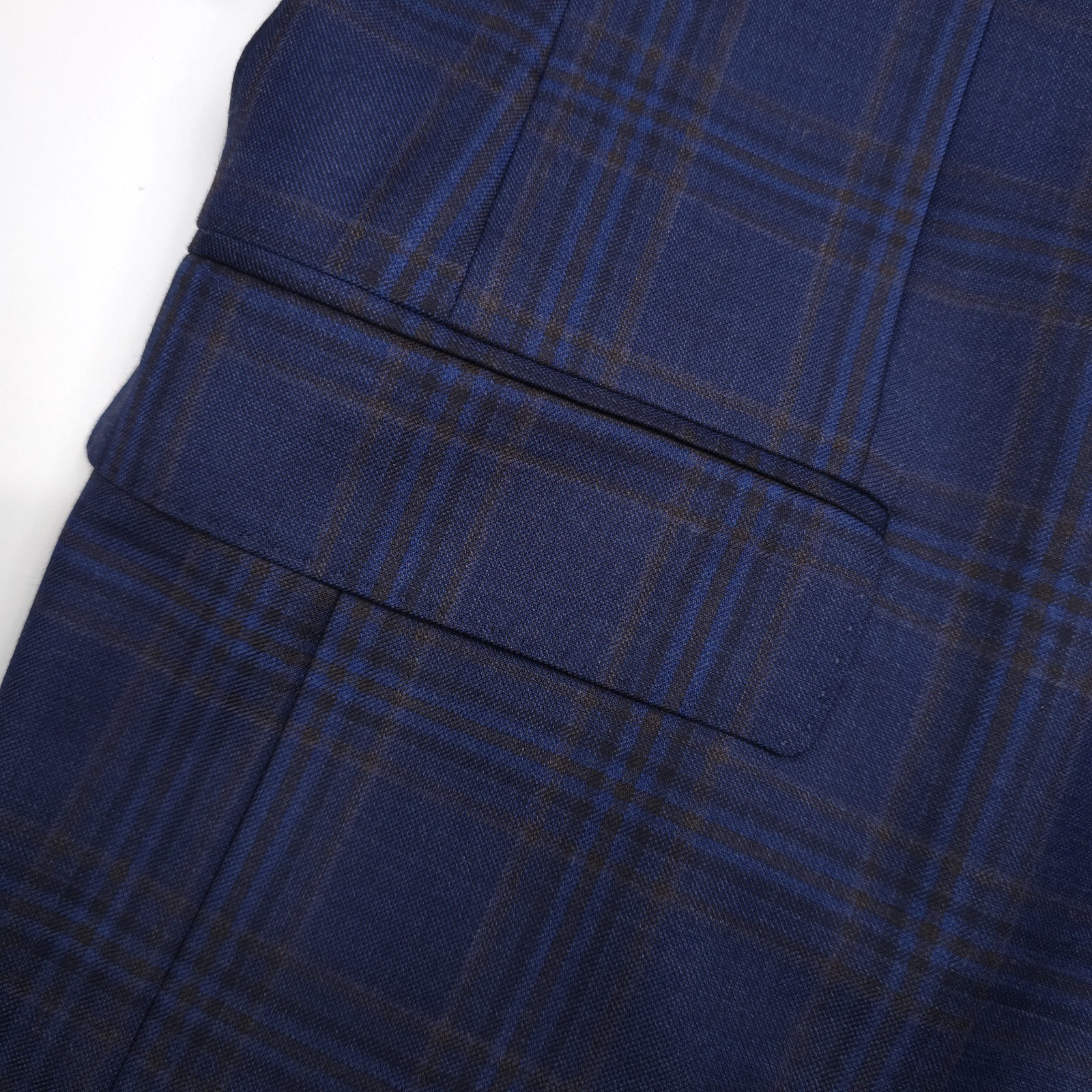 Jack Victor Midland Sport Coat Mens 42S Blue Super 130s Wool Plaid Blazer Jacket