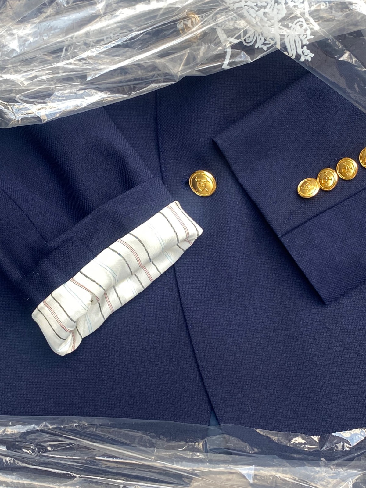 36R Ralph Lauren Polo Gold hopsack COOLMAX Blue Jacket Blazer sport Coat