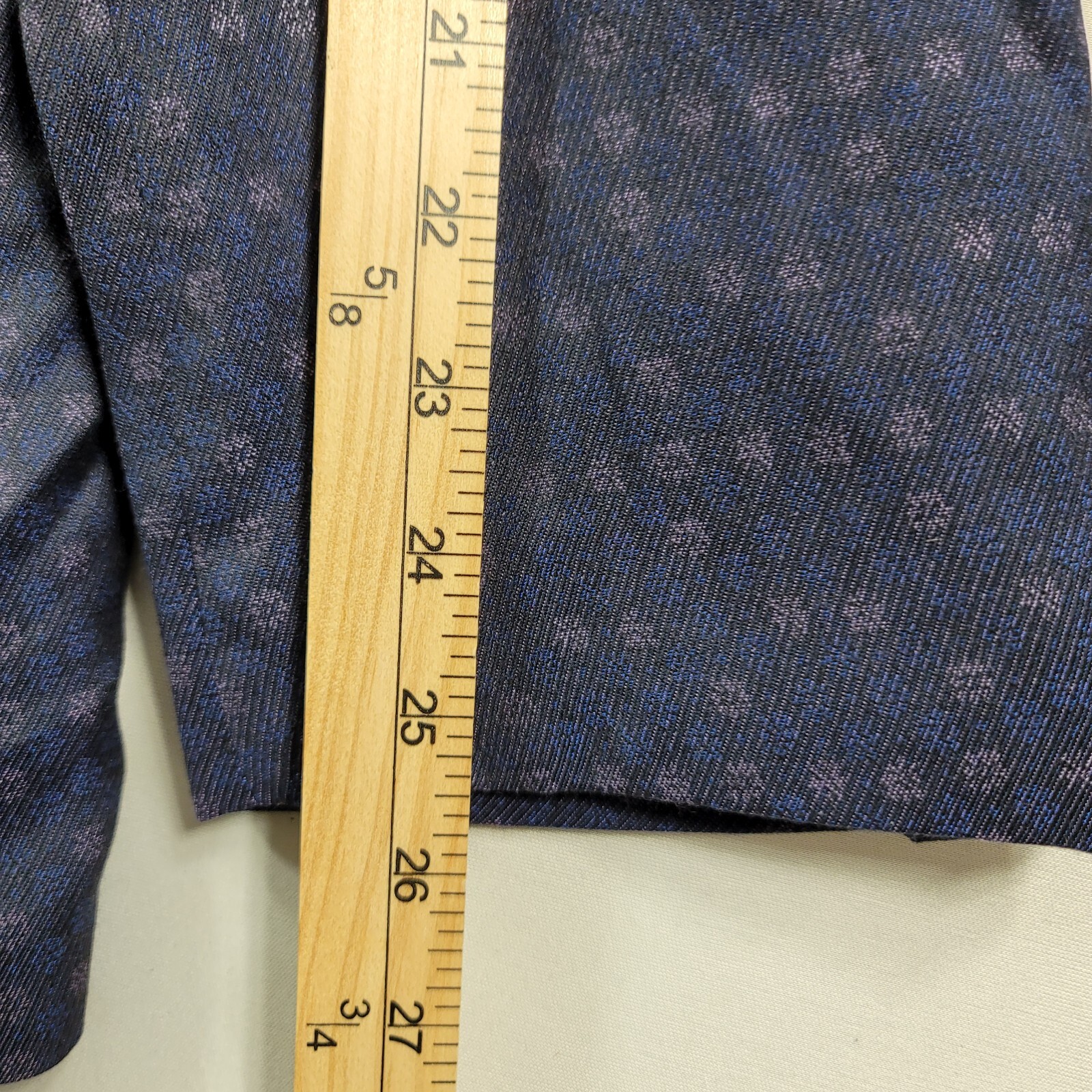 Tayion Collection Jacquard Suit Jacket 44R Blue Classic-Fit Stretch Blazer $425
