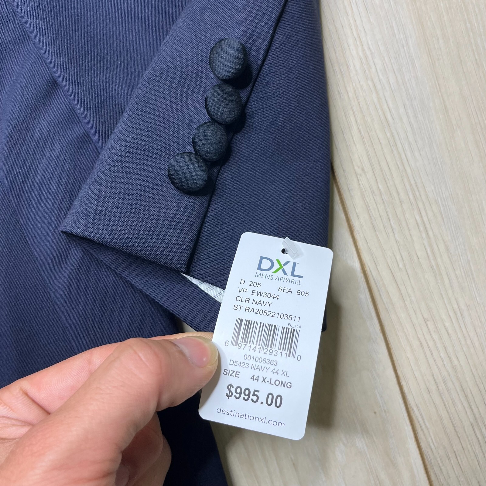 Jack Victor Men’s Navy Blue Notch Lapel Two-Button Classic Blazer Jacket Size 44