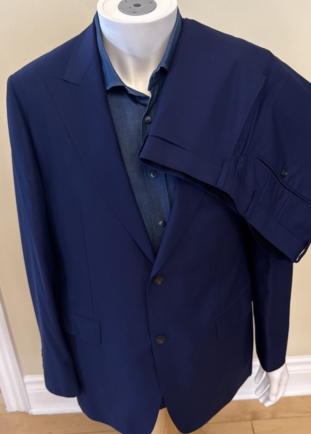 Atelier Munro Harry Rosen Mens Blue 2 Piece Suit Size 54EU 42 US Pants 37” X 30”