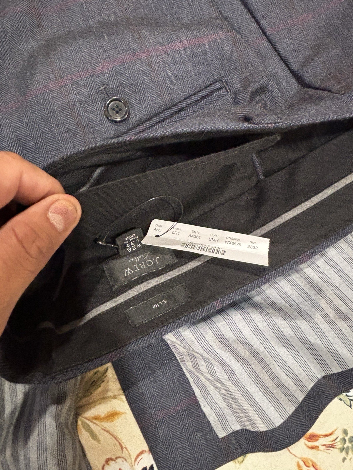 J.CREW Ludlow Slim 2-Piece Blue Plaid Worsted Wool Suit 36R 28×32