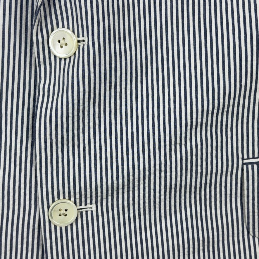 Brooks Brothers Suit Men 44L 39×30 Blue White Seersucker Pinstripe Cotton Summer