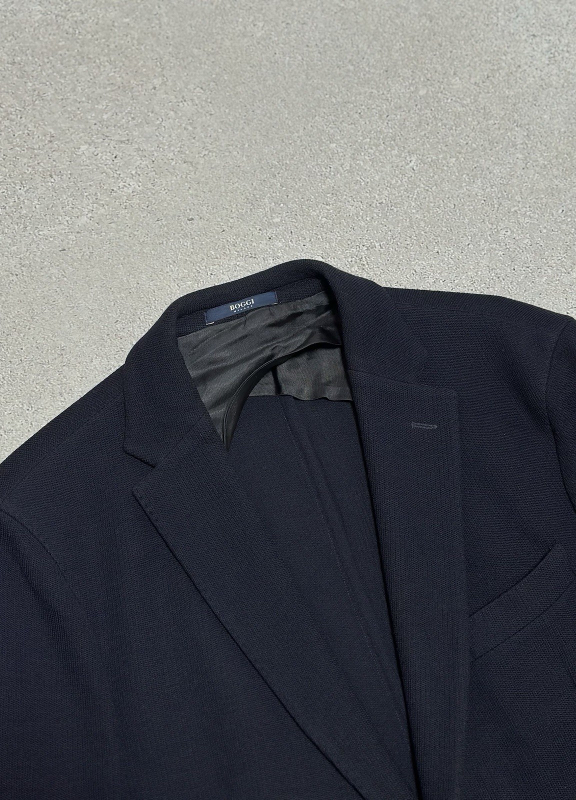 BOGGI Milano Structured Jersey Blazer Sport Coat Wool Navy Blue Men’s Size 42/52