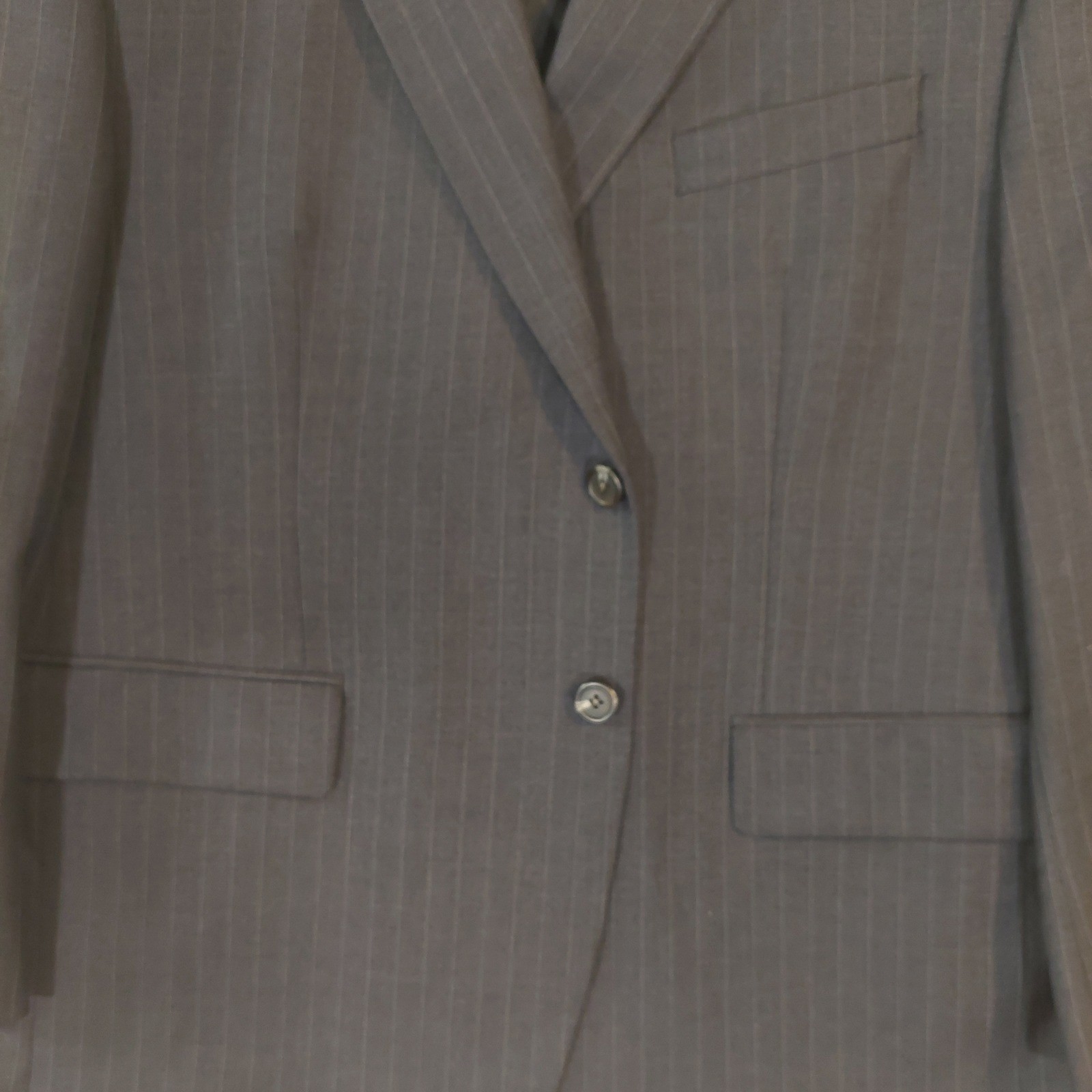 LAUREN Ralph Lauren Charcoal Pinstripe Wool Blazer Jacket Made in Canada 45S