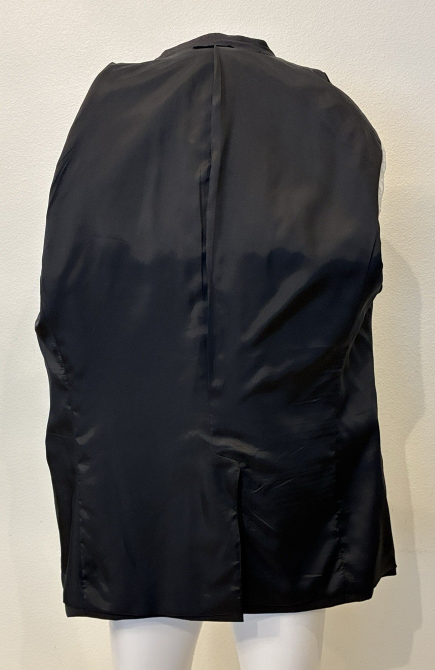 Santorelli Linea Blu Blazer 100% Super 140s ExtraFine Merino Wool Men 42R Black