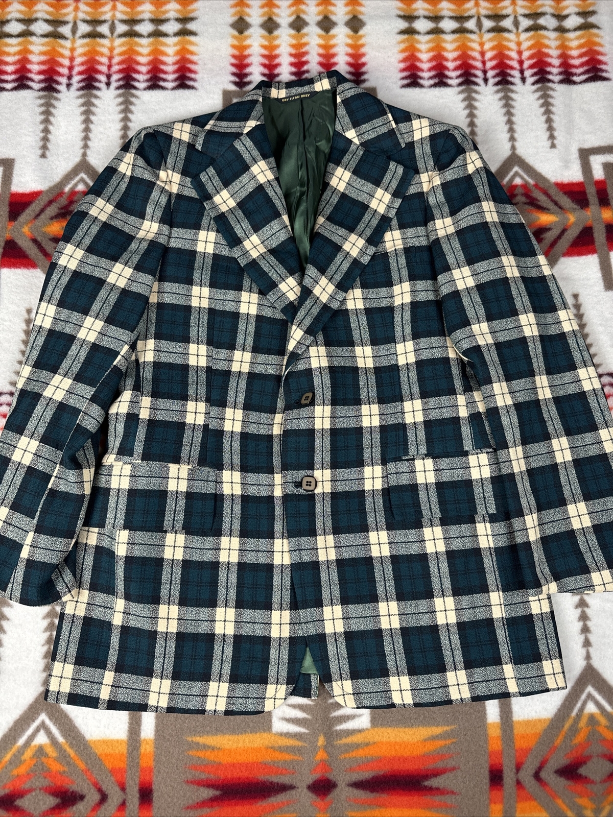 Marx Haas Vintage Plaid Blazer Sport Coat 70s See Measurements For Fit