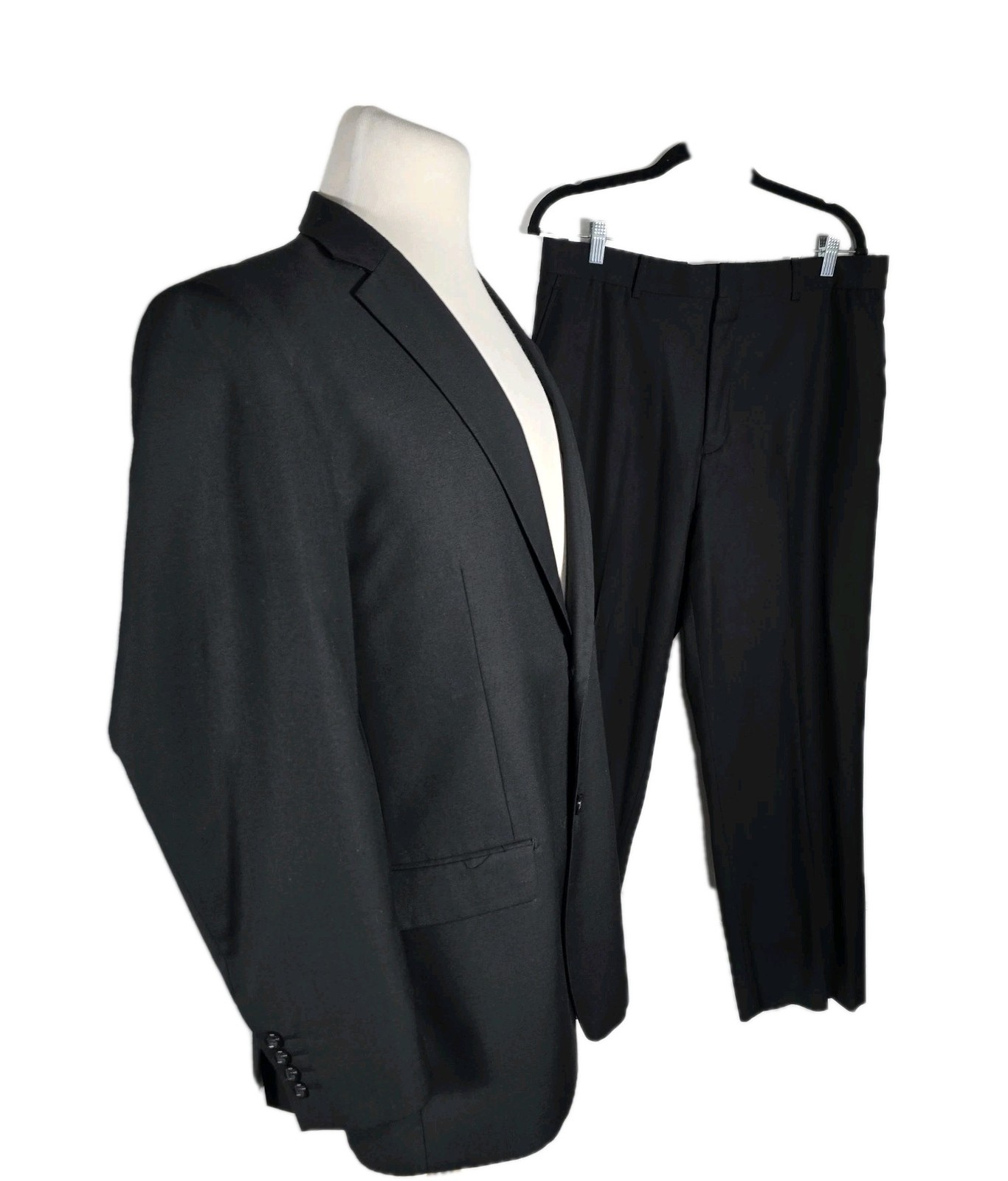 Vinci Mens 42R Black Poly Rayon Lt.Weight Suit B42