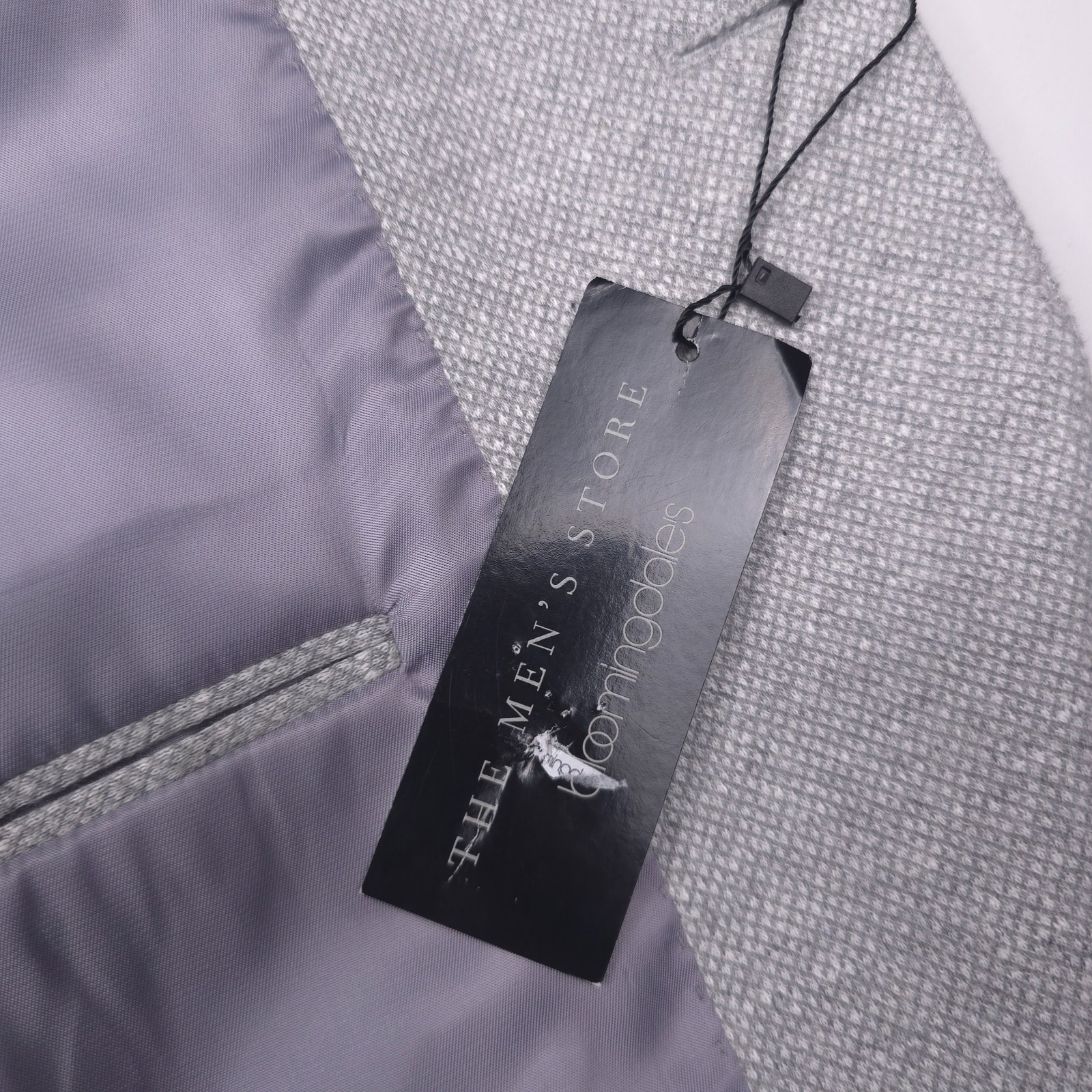 Bloomingdales Jersey Unstructured Sport Coat Mens 38R Gray Linen Blazer Jacket