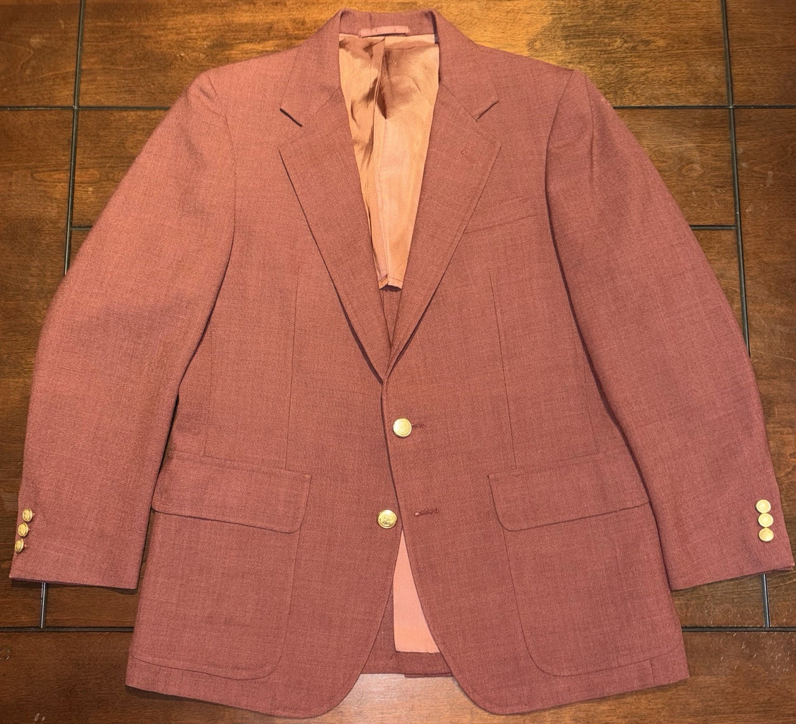 VTG Stanley Blacker for Jordan Marsh Men’s 38S Rust Hopsack Red Sport Coat