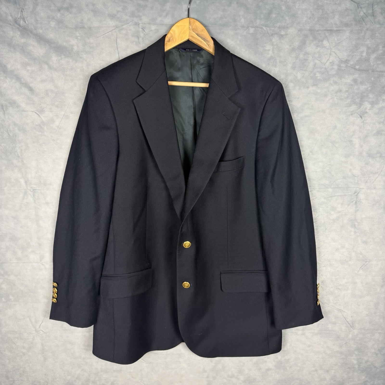 Brooks Brothers Blazer Mens 41R Gold Buttons Wool Cashmere Blend Sport Coat
