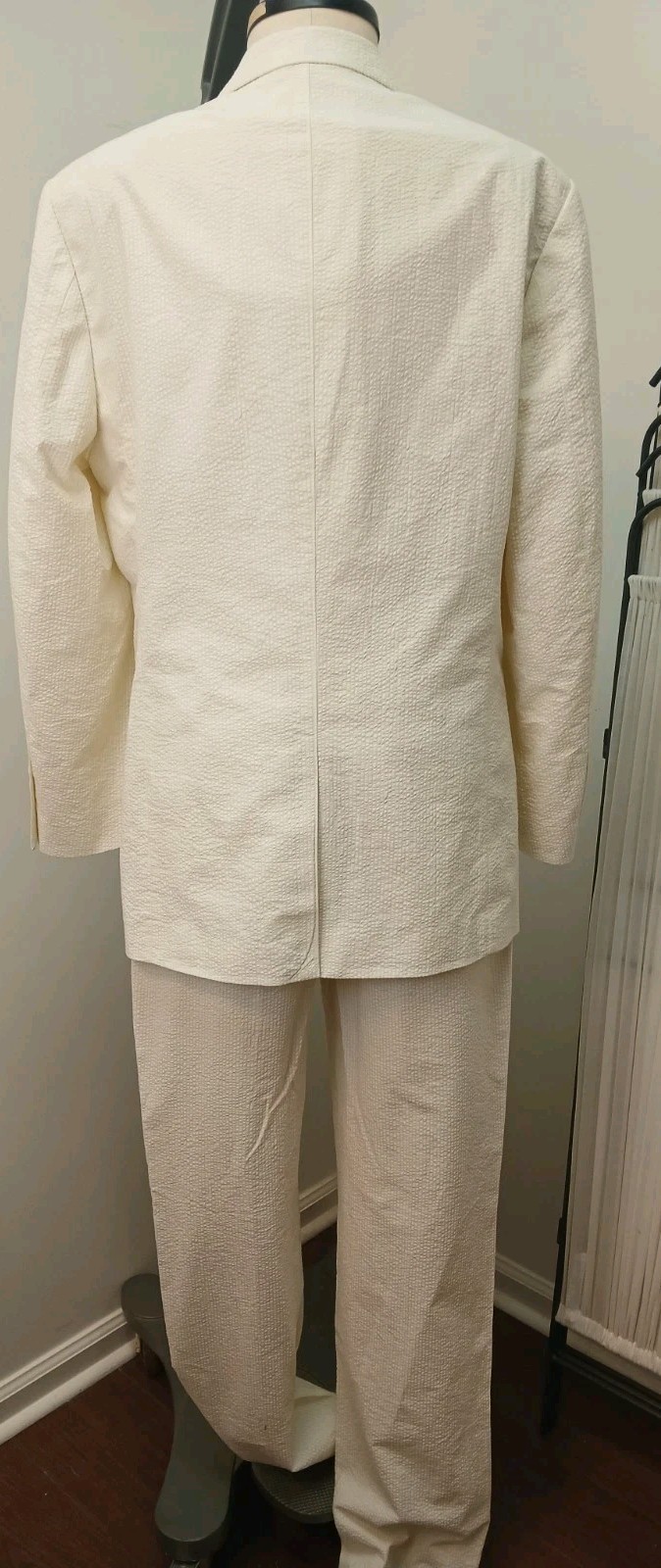 J. Peterman 100% Cotton Seersucker Suit White