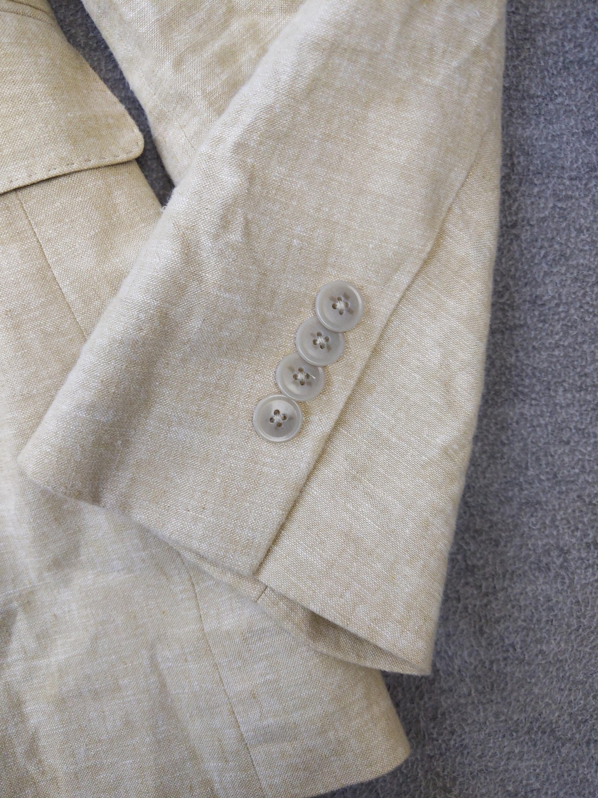 Joseph Abboud Blazer Mens 44 Long Beige Linen Cotton Slim Fit Sport Coat Jacket