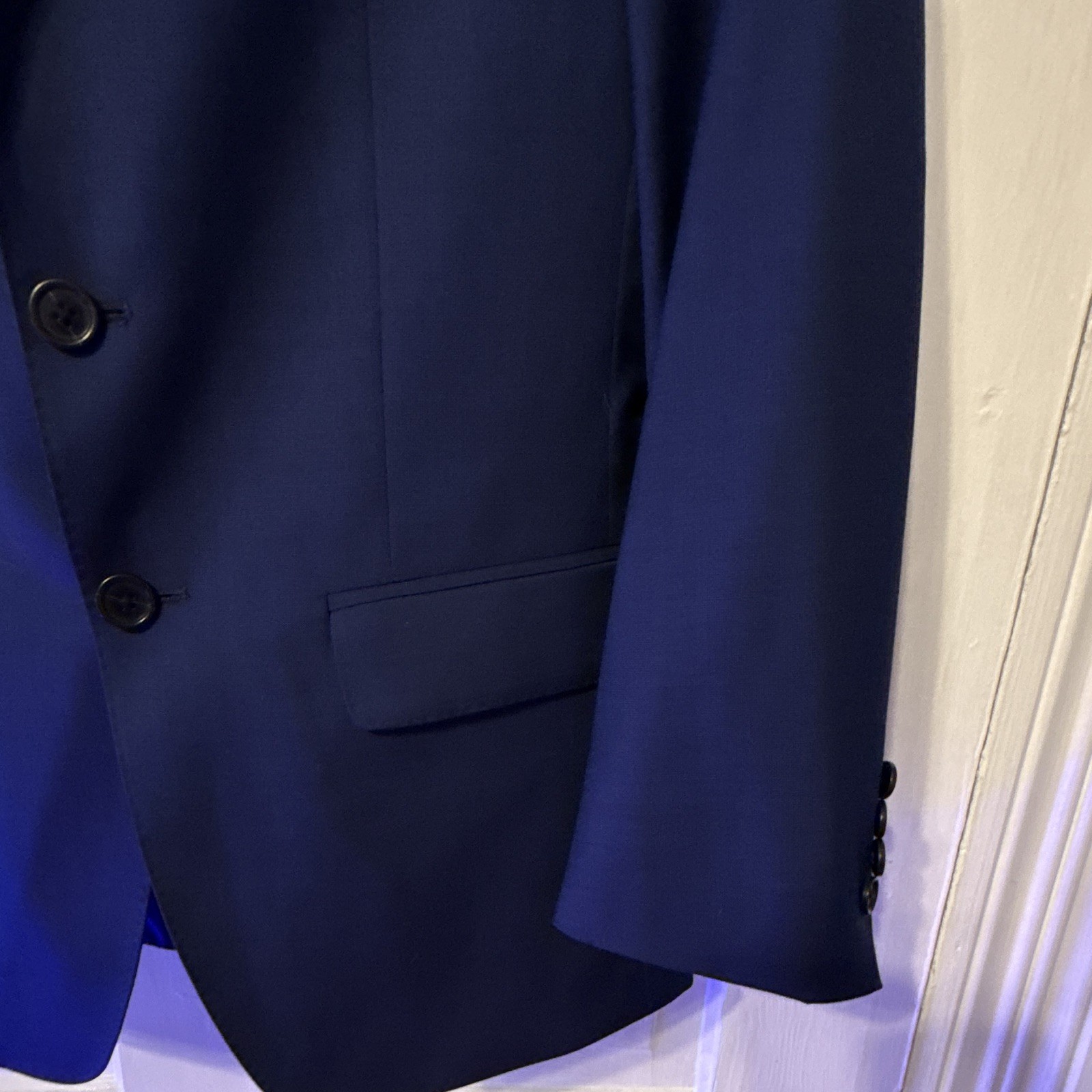 Banana Republic Men’s Blue Wool Sports Jacket Slim Fit Suit 34S Short