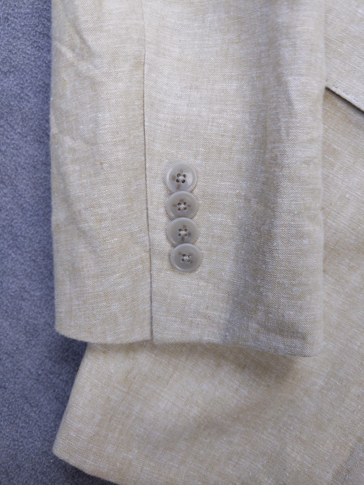 Joseph Abboud Blazer Mens 44 Long Beige Linen Cotton Slim Fit Sport Coat Jacket