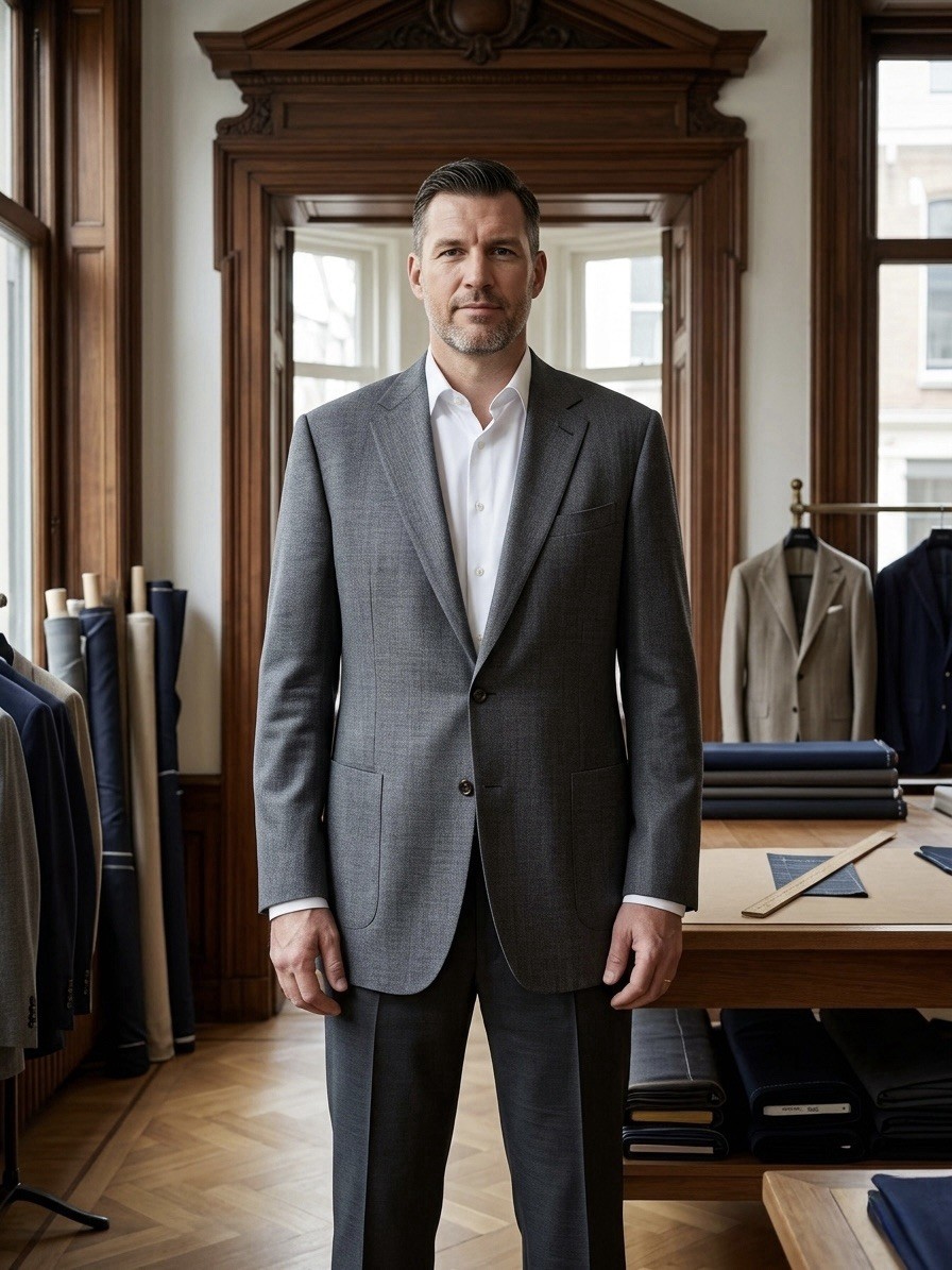 Cerutti Traveler Gray Wool Slim Fit 2-Button Unlined Suit 118 46R 38W