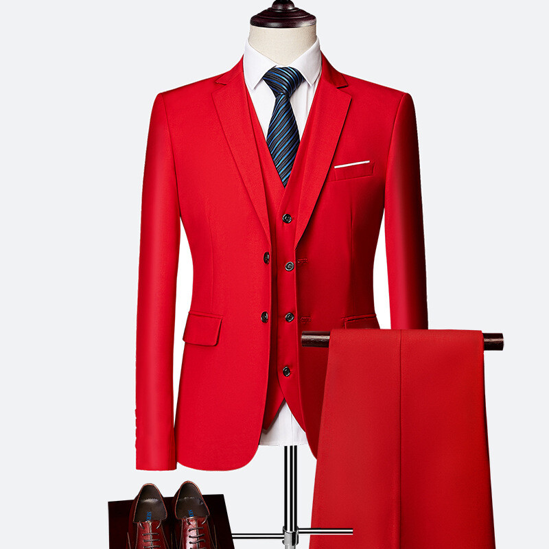 Business Mens Suits Regular Fit Notch Lapel Tuxedos Formal Prom Single Breasted